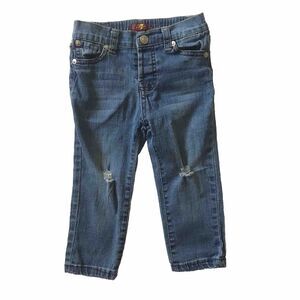 Seven 7 For All Mankind 7FAM 18M Denim Blue Jeans Stretch Pants Girls Toddler